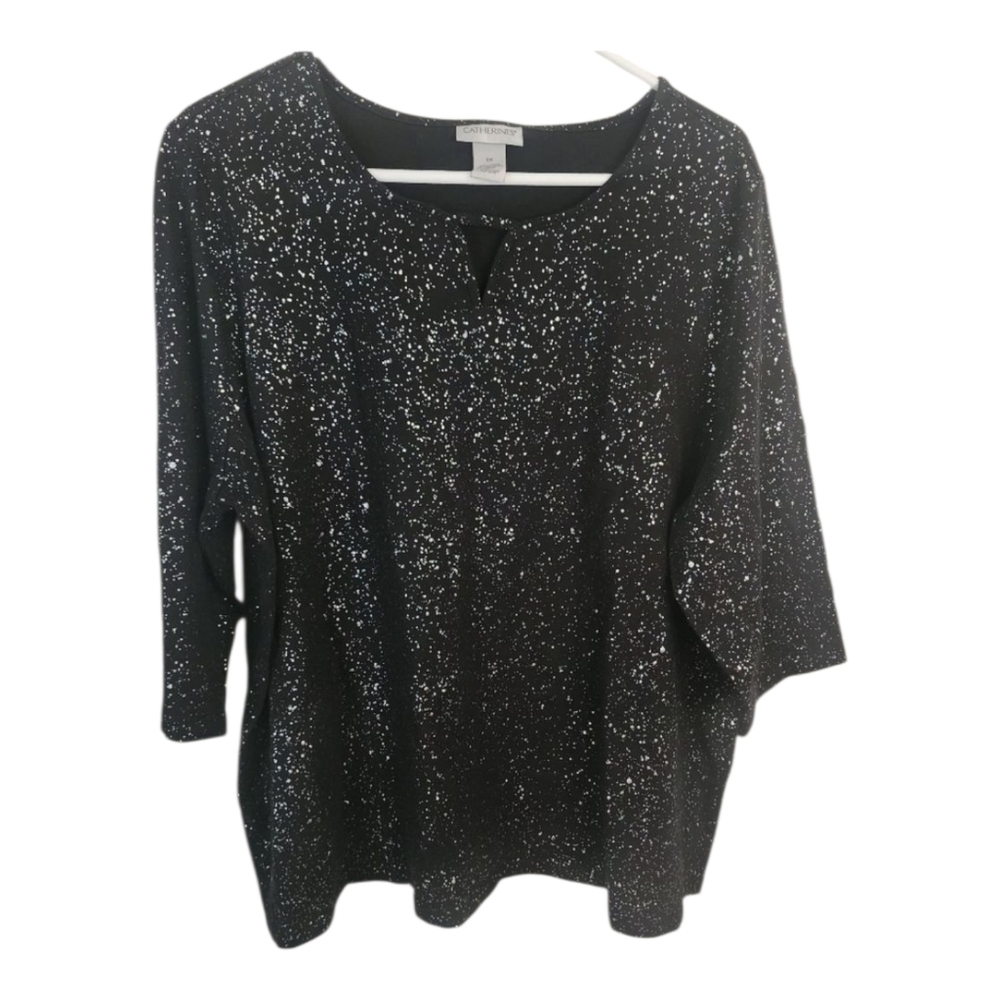 Catherines Black Sparkle Dress 3/4 SleeveTop Size 2x - Picture 1 of 3
